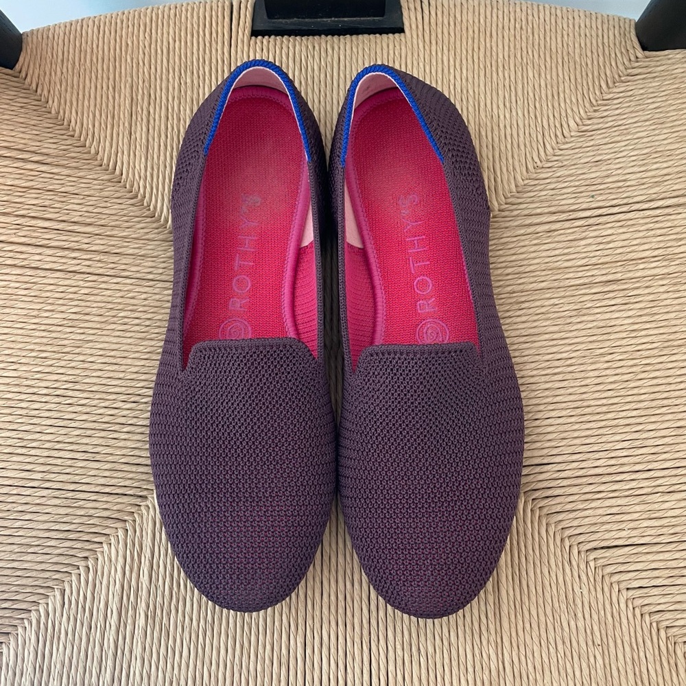 Rothy’s Berry Lattice Loafers, size 8